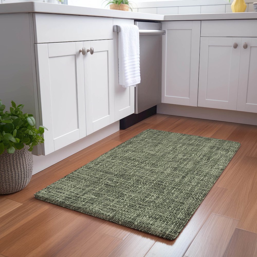 Luxury Washable Voyage VY1 Green 1'8" x 2'6" Rug