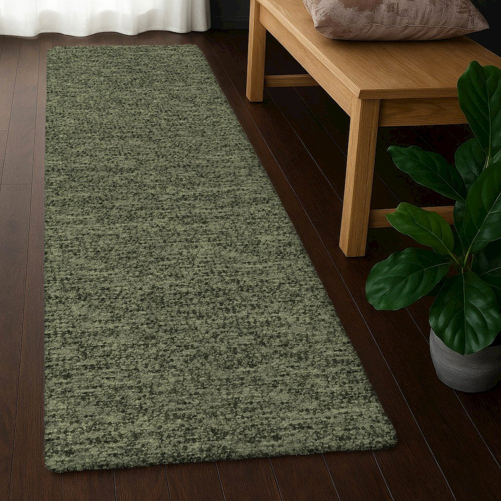 Luxury Washable Voyage VY2 Green 2'3" x 7'6" Runner Rug