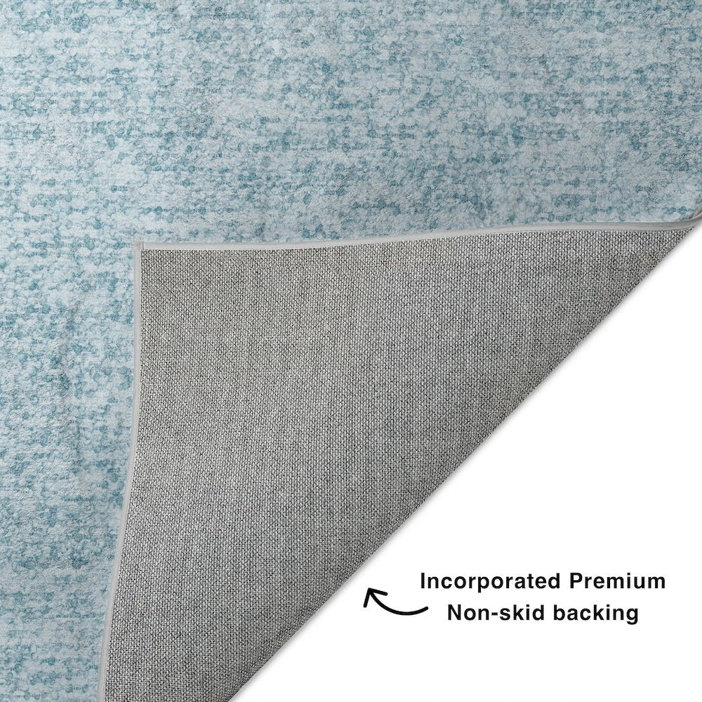 Luxury Washable Voyage VY2 Blue 1'8" x 2'6" Rug