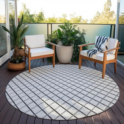 Indoor/Outdoor York YO1 Grey Washable 10' x 10' Rug
