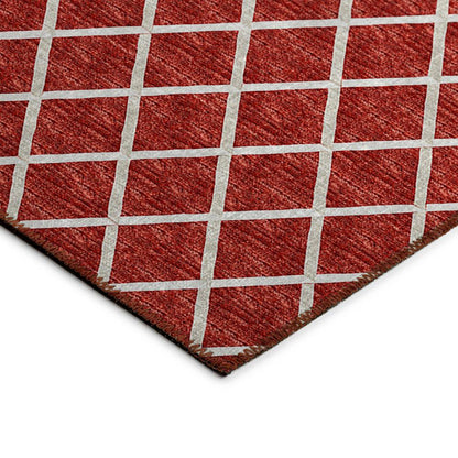 Indoor/Outdoor York YO1 Red Washable 10' x 10' Rug