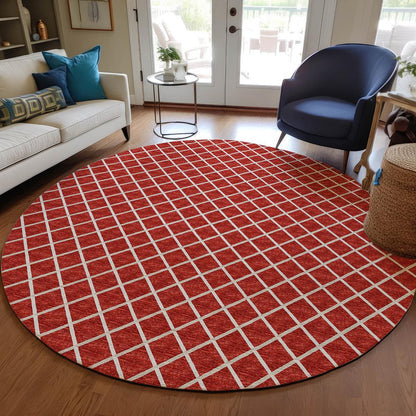 Indoor/Outdoor York YO1 Red Washable 10' x 10' Rug