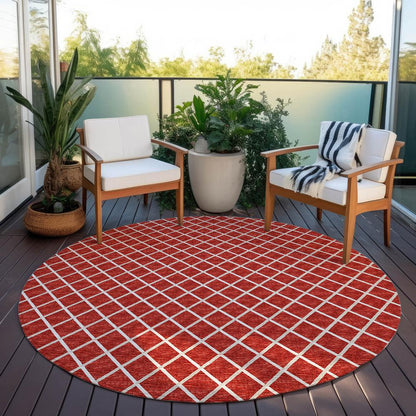 Indoor/Outdoor York YO1 Red Washable 10' x 10' Rug