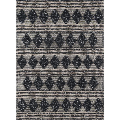 Contemporary Runner Area Rug, Charcoal, 2'3" X 8' Runner