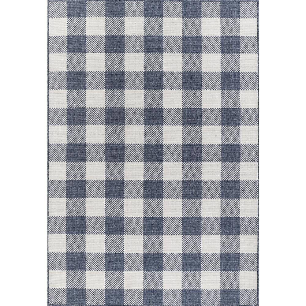 Modern Oval Area Rug, Denim, 2'3" X 4'6"