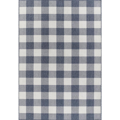 Modern Oval Area Rug, Denim, 2'3" X 4'6"