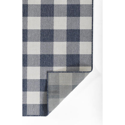 Modern Oval Area Rug, Denim, 2'3" X 4'6"