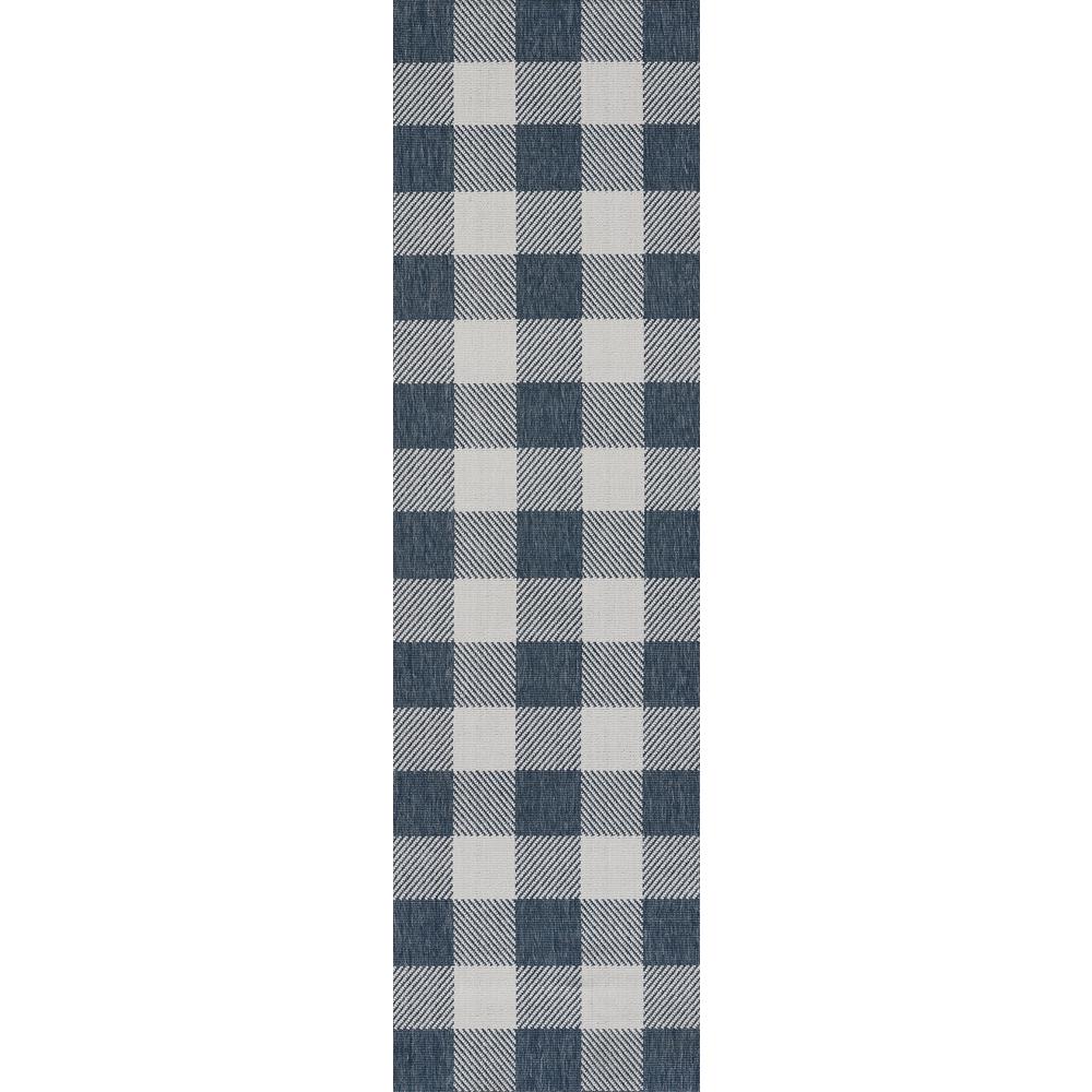 Modern Oval Area Rug, Denim, 2'3" X 4'6"