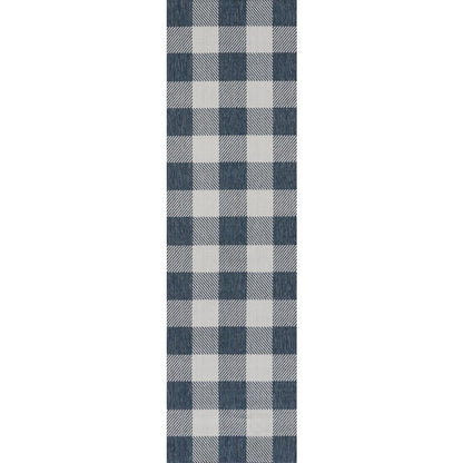 Modern Oval Area Rug, Denim, 2'3" X 4'6"