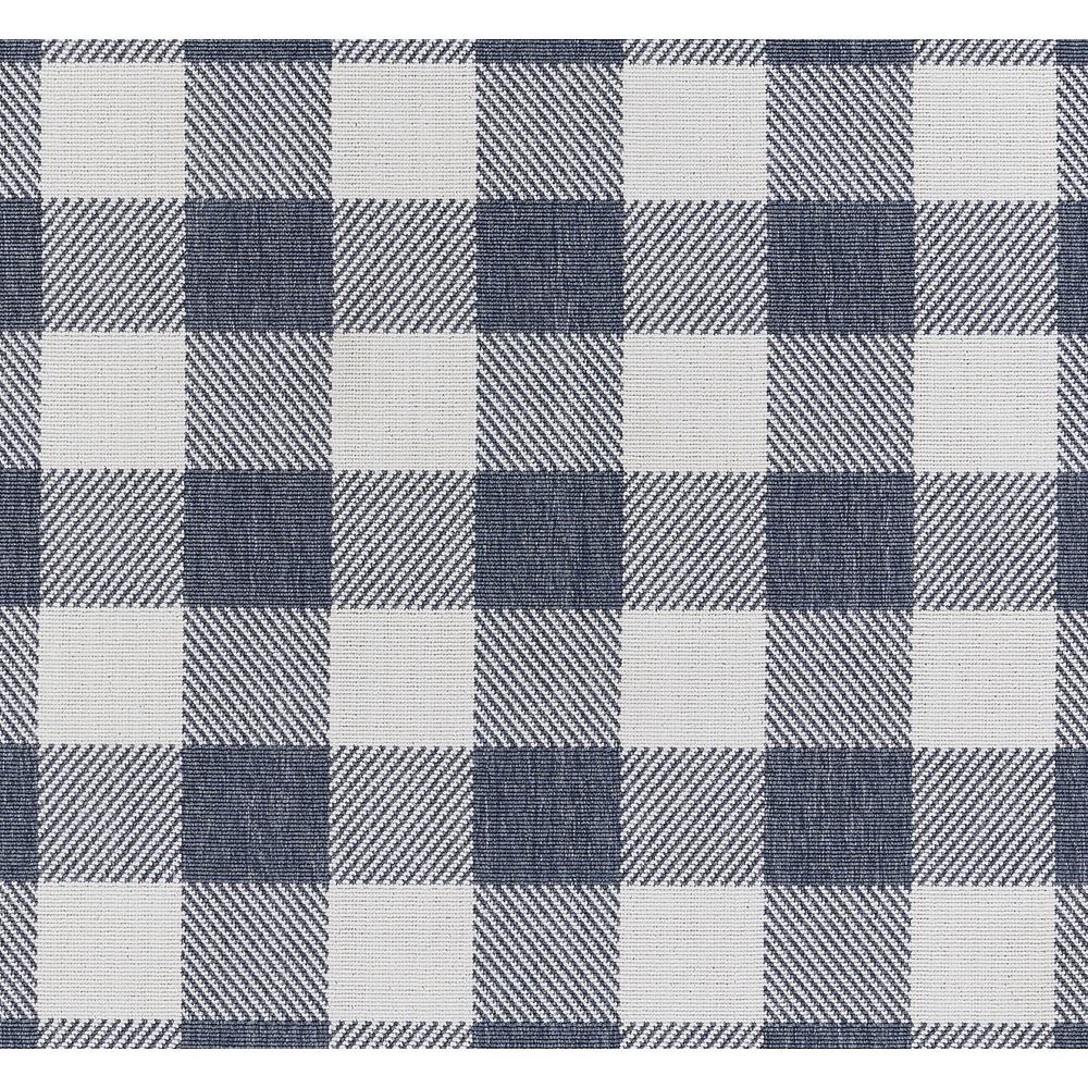 Modern Oval Area Rug, Denim, 2'3" X 4'6"