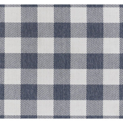 Modern Oval Area Rug, Denim, 2'3" X 4'6"