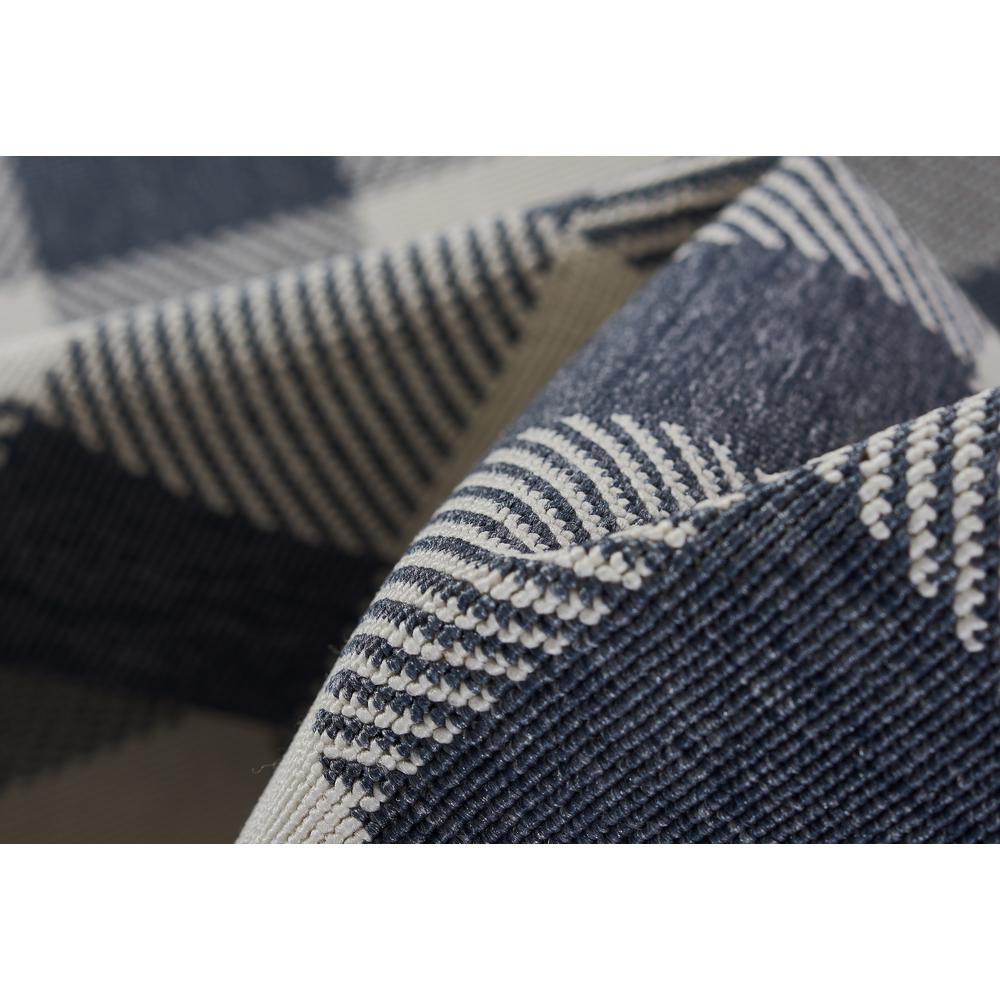 Modern Oval Area Rug, Denim, 2'3" X 4'6"