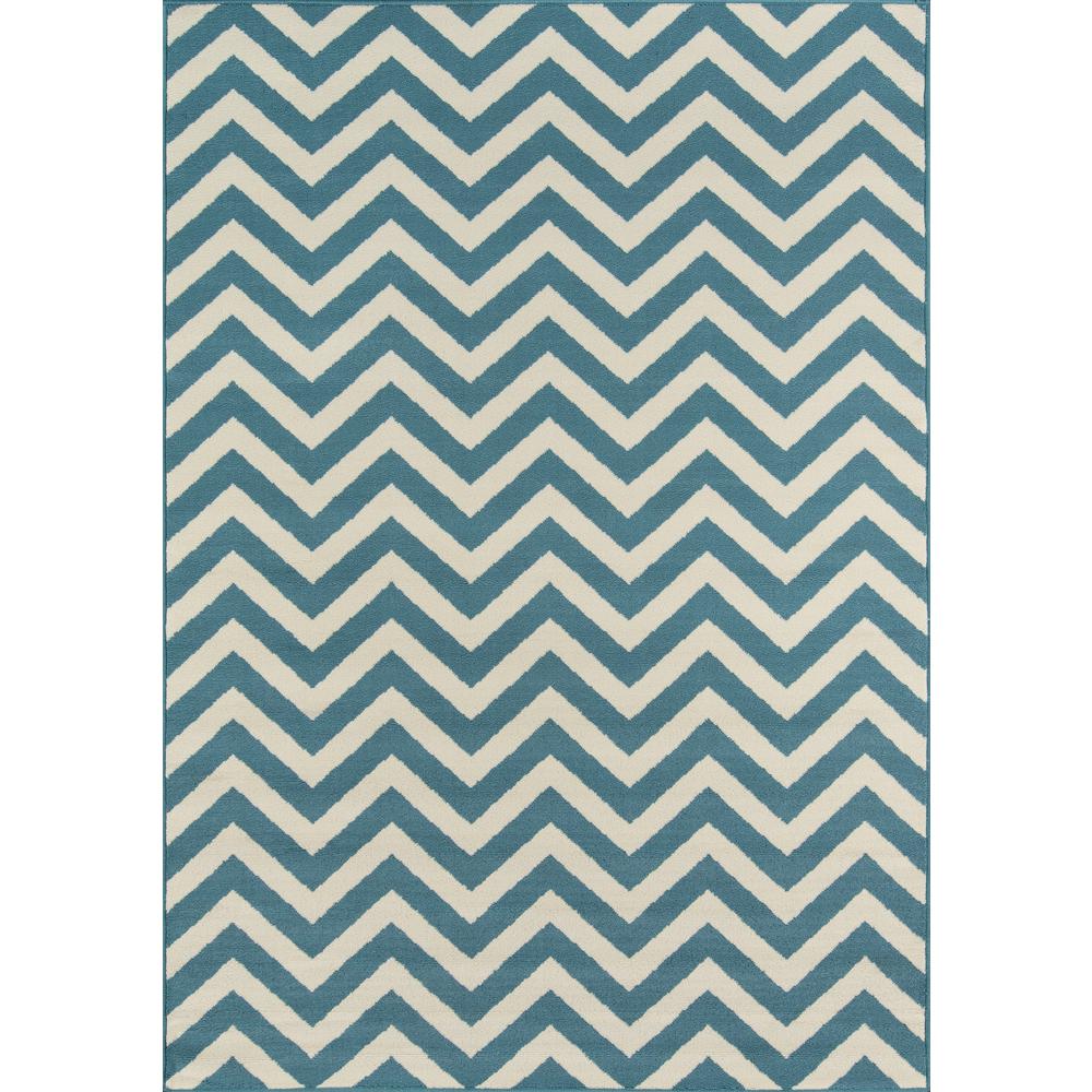Contemporary Rectangle Area Rug, Blue, 2'3" X 4'6"