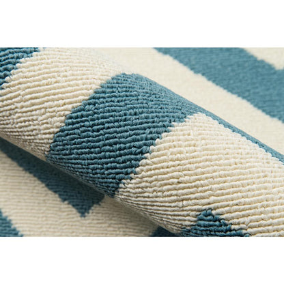 Contemporary Rectangle Area Rug, Blue, 2'3" X 4'6"
