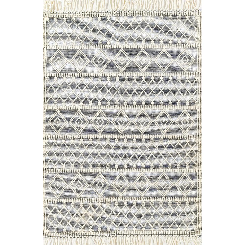 Contemporary Rectangle Area Rug, Blue, 2' X 3'