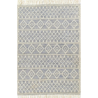 Contemporary Rectangle Area Rug, Blue, 2' X 3'