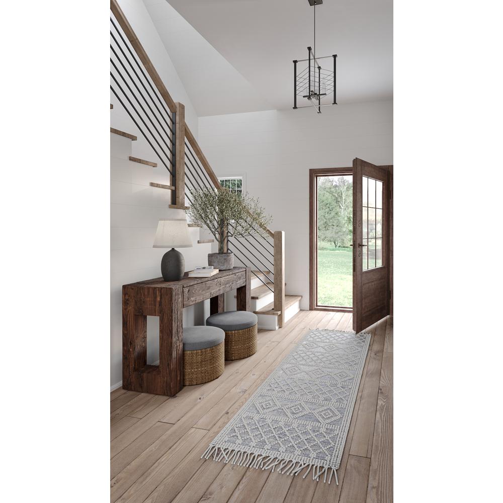 Contemporary Rectangle Area Rug, Blue, 2' X 3'