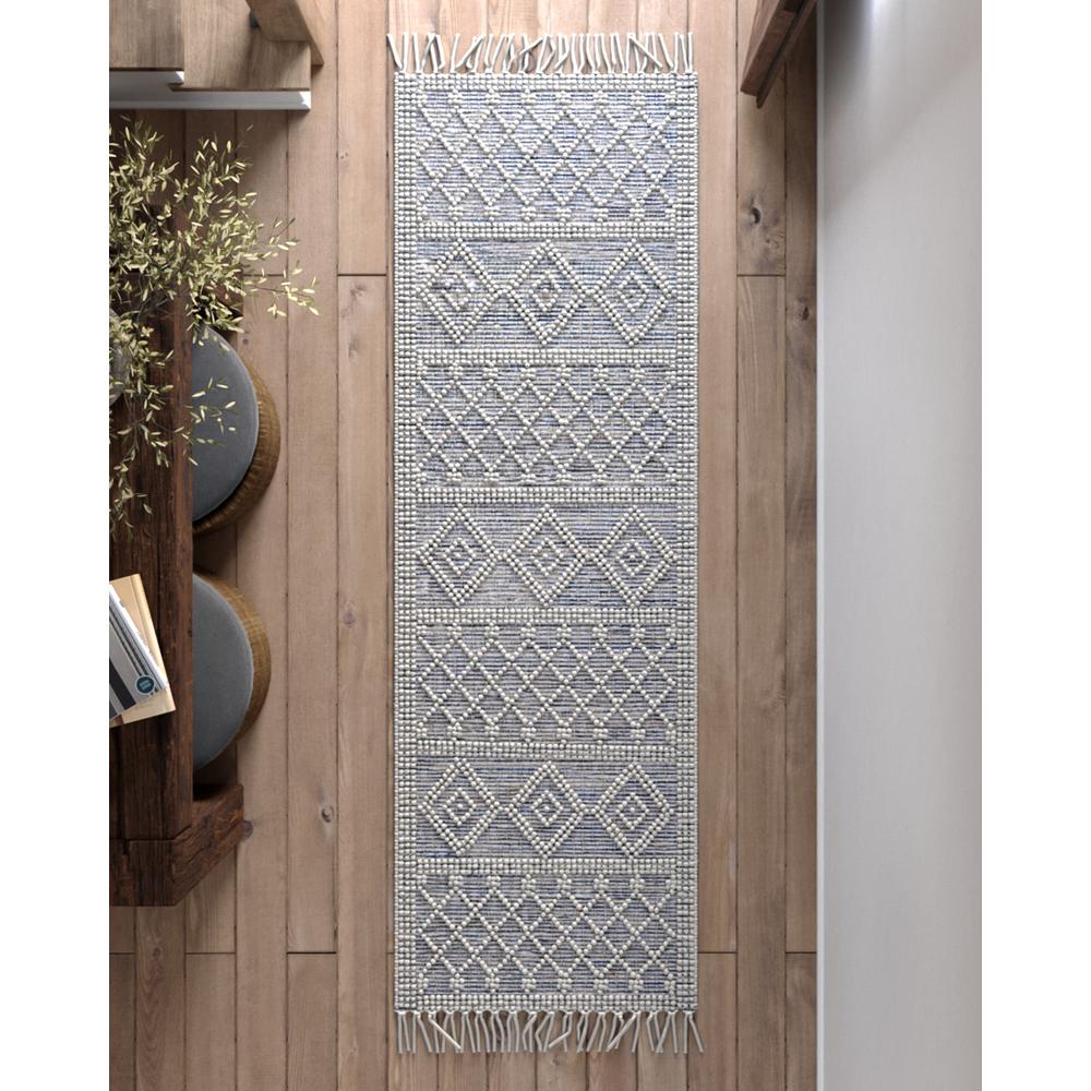 Contemporary Rectangle Area Rug, Blue, 2' X 3'