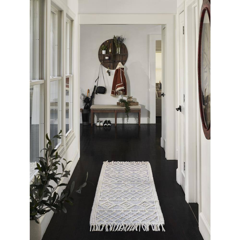 Contemporary Rectangle Area Rug, Blue, 2' X 3'
