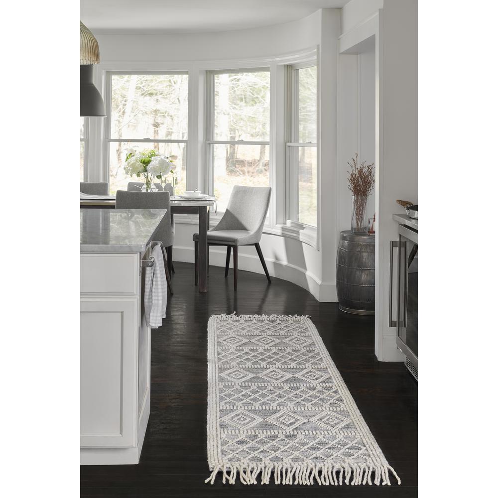 Contemporary Rectangle Area Rug, Blue, 2' X 3'