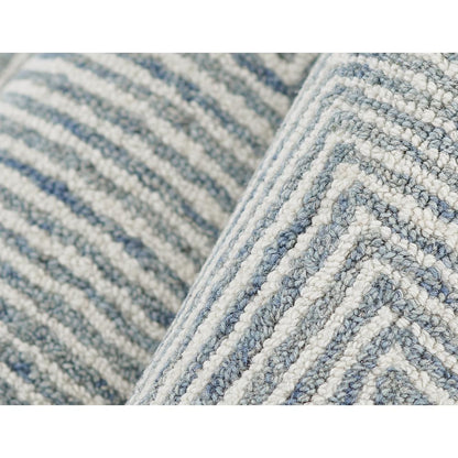 Contemporary Runner Area Rug, Blue, 2'3" X 8' Runner