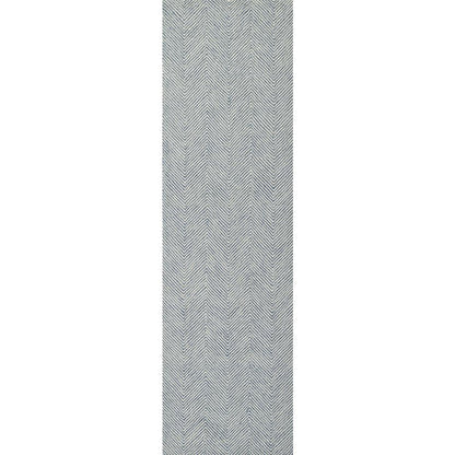 Contemporary Runner Area Rug, Blue, 2'3" X 8' Runner