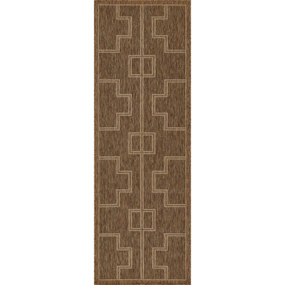 Transitional Runner Area Rug, Natural, 2'7" X 7'6" Runner