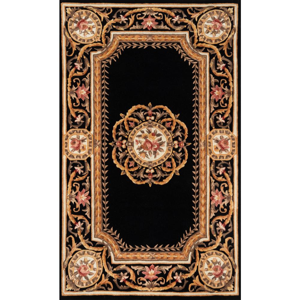 Transitional Runner Area Rug, Black, 2'3" X 8' Runner
