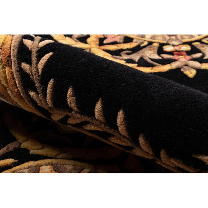 Transitional Runner Area Rug, Black, 2'3" X 8' Runner