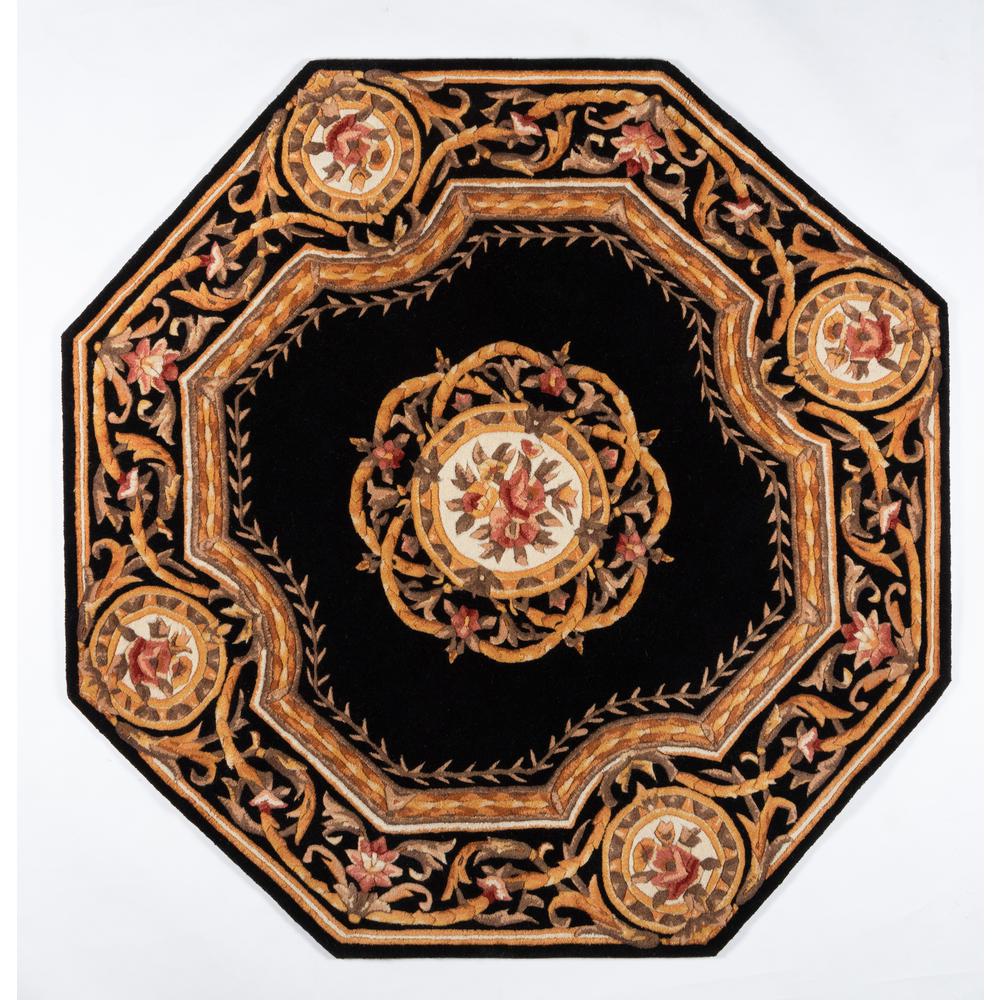 Transitional Runner Area Rug, Black, 2'3" X 8' Runner