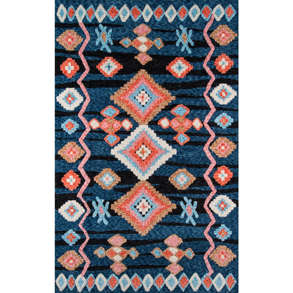 Contemporary Runner Area Rug, Navy, 2'3" X 8' Runner