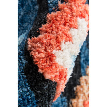 Contemporary Runner Area Rug, Navy, 2'3" X 8' Runner
