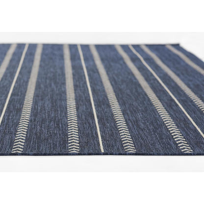 Transitional Runner Area Rug, Navy, 2'7" X 7'6" Runner