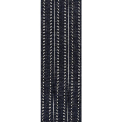 Transitional Runner Area Rug, Navy, 2'7" X 7'6" Runner