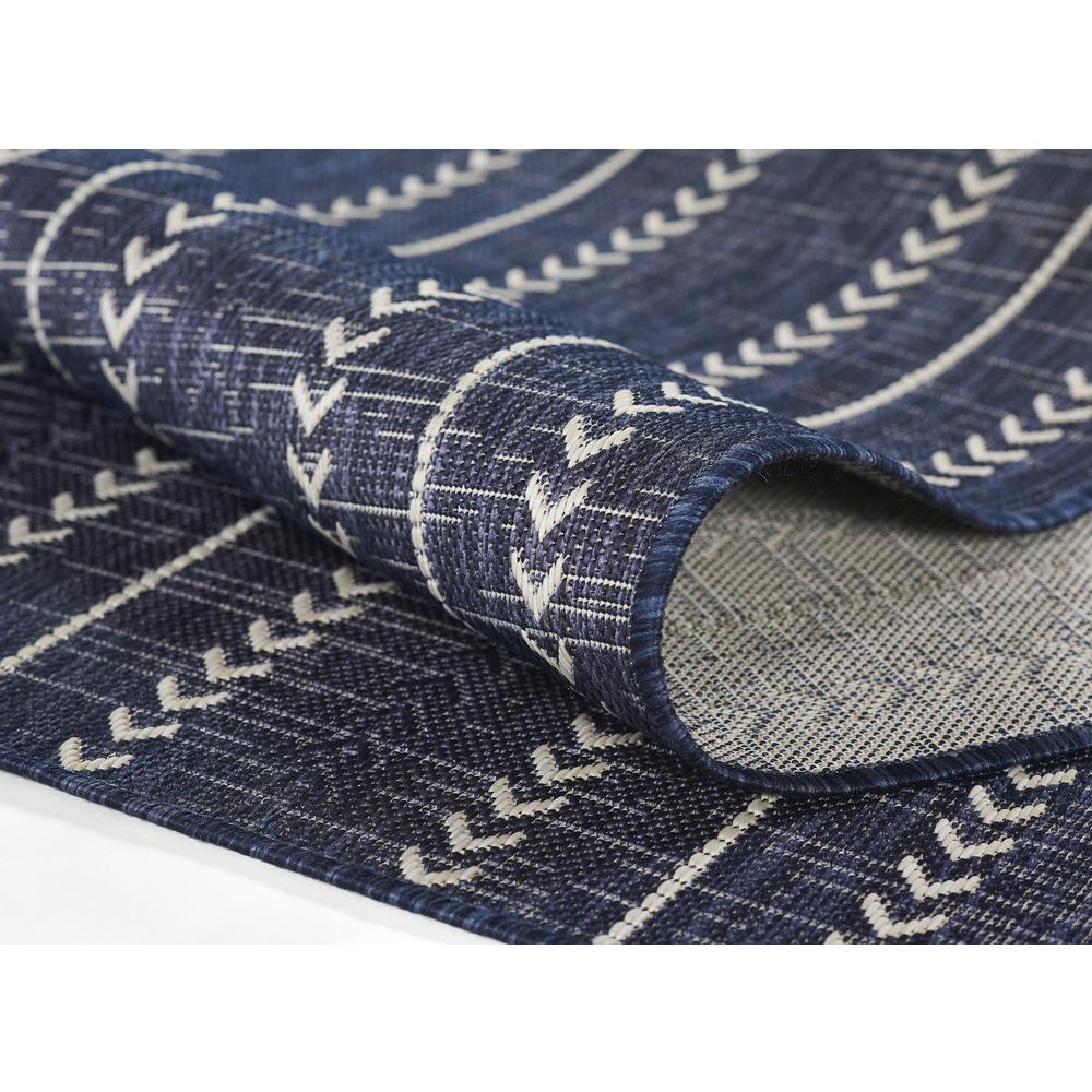 Transitional Runner Area Rug, Navy, 2'7" X 7'6" Runner
