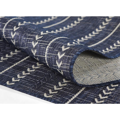 Transitional Runner Area Rug, Navy, 2'7" X 7'6" Runner