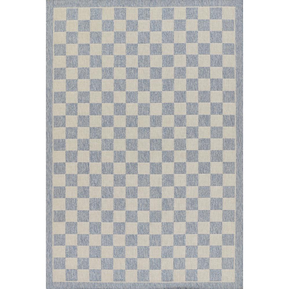 Contemporary Runner Area Rug, Blue, 2'7" X 7'6" Runner