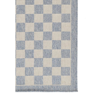 Contemporary Runner Area Rug, Blue, 2'7" X 7'6" Runner