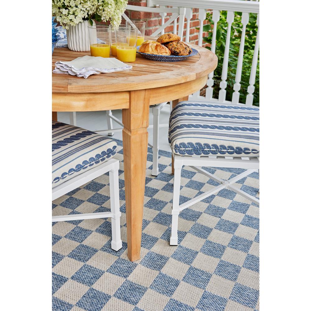 Contemporary Runner Area Rug, Blue, 2'7" X 7'6" Runner