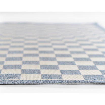 Contemporary Runner Area Rug, Blue, 2'7" X 7'6" Runner