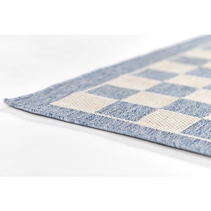 Contemporary Runner Area Rug, Blue, 2'7" X 7'6" Runner