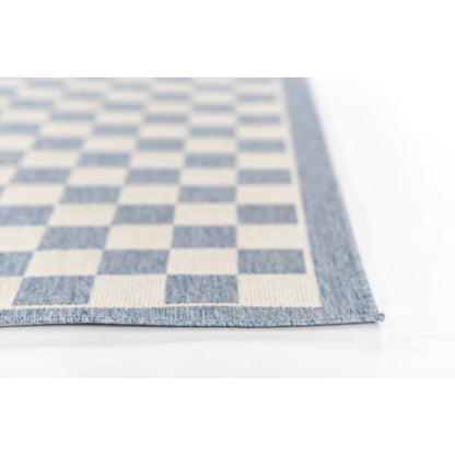 Contemporary Runner Area Rug, Blue, 2'7" X 7'6" Runner
