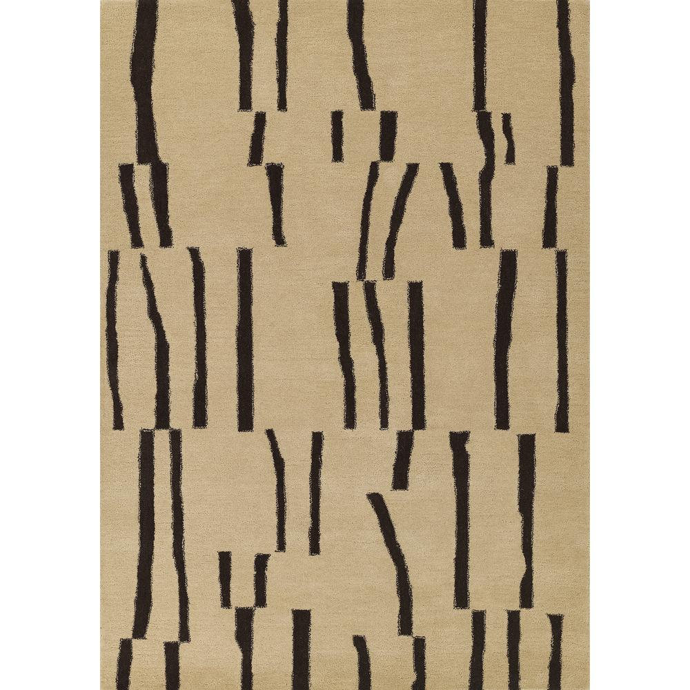 Contemporary Runner Area Rug, Ivory, 2'6" X 8' Runner