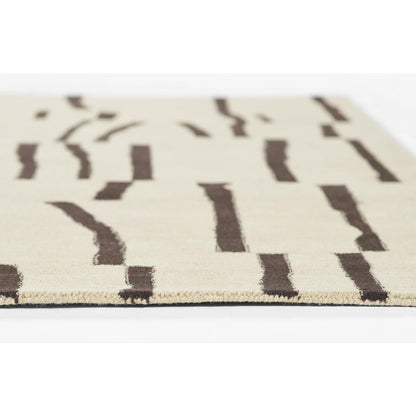 Contemporary Runner Area Rug, Ivory, 2'6" X 8' Runner