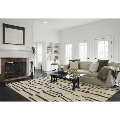 Contemporary Runner Area Rug, Ivory, 2'6" X 8' Runner