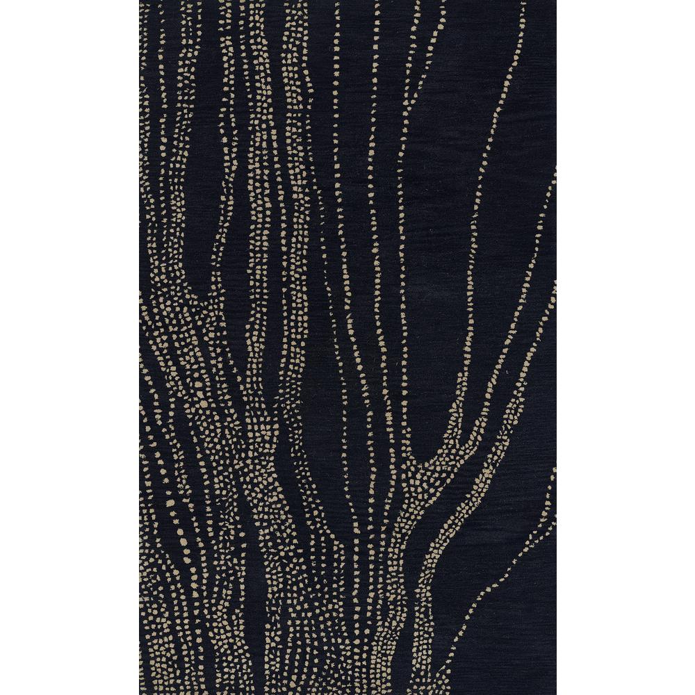 Contemporary Runner Area Rug, Navy, 2'6" X 8' Runner