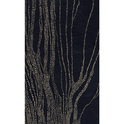 Contemporary Runner Area Rug, Navy, 2'6" X 8' Runner