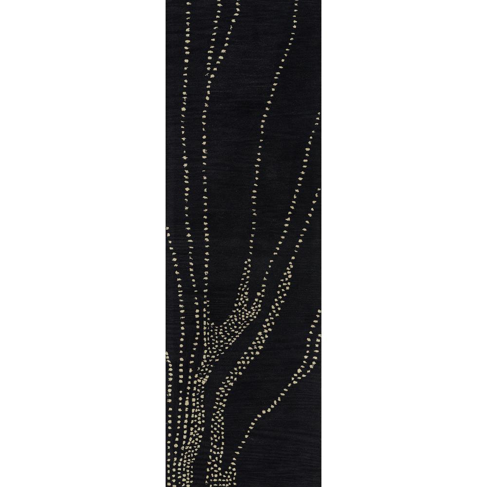 Contemporary Runner Area Rug, Navy, 2'6" X 8' Runner