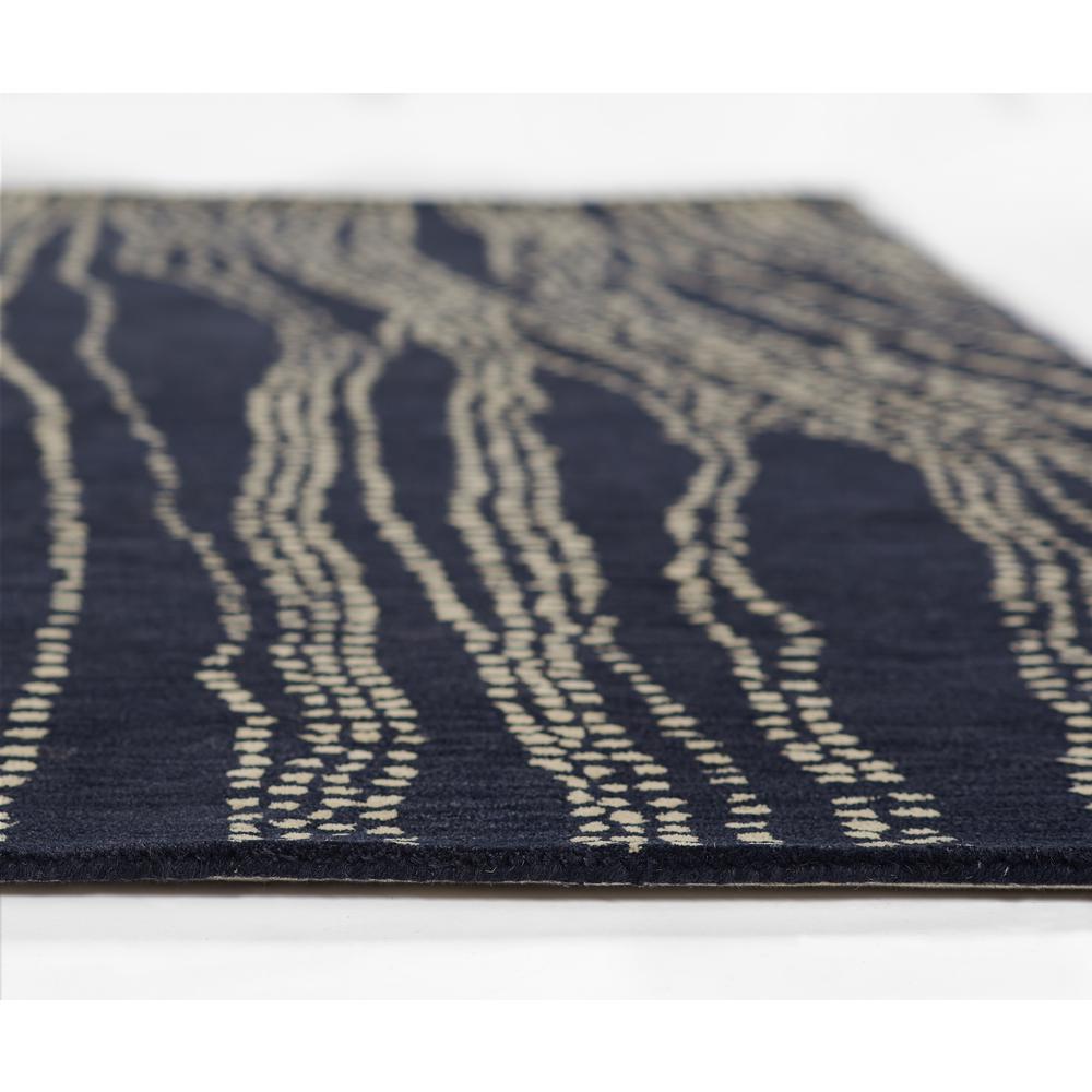 Contemporary Runner Area Rug, Navy, 2'6" X 8' Runner
