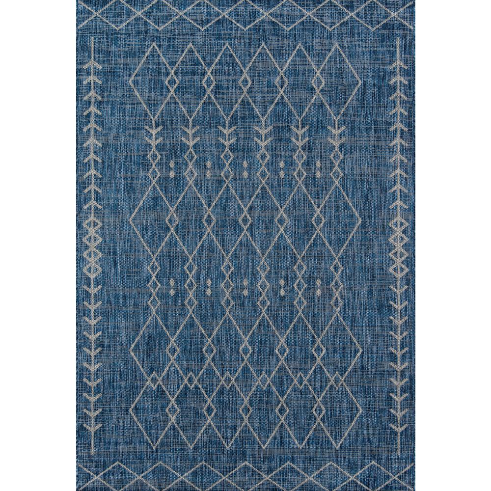 Contemporary Runner Area Rug, Blue, 2'7" X 7'6" Runner